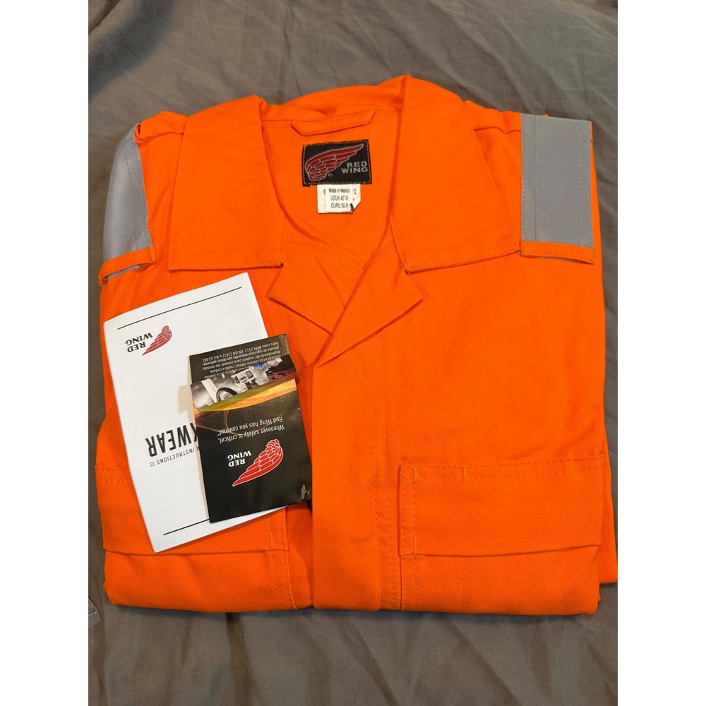 Red Wing 61610 Mens Orange Flame Resistant Reflective Coverall Size 40 Regular - Picture 6 of 10